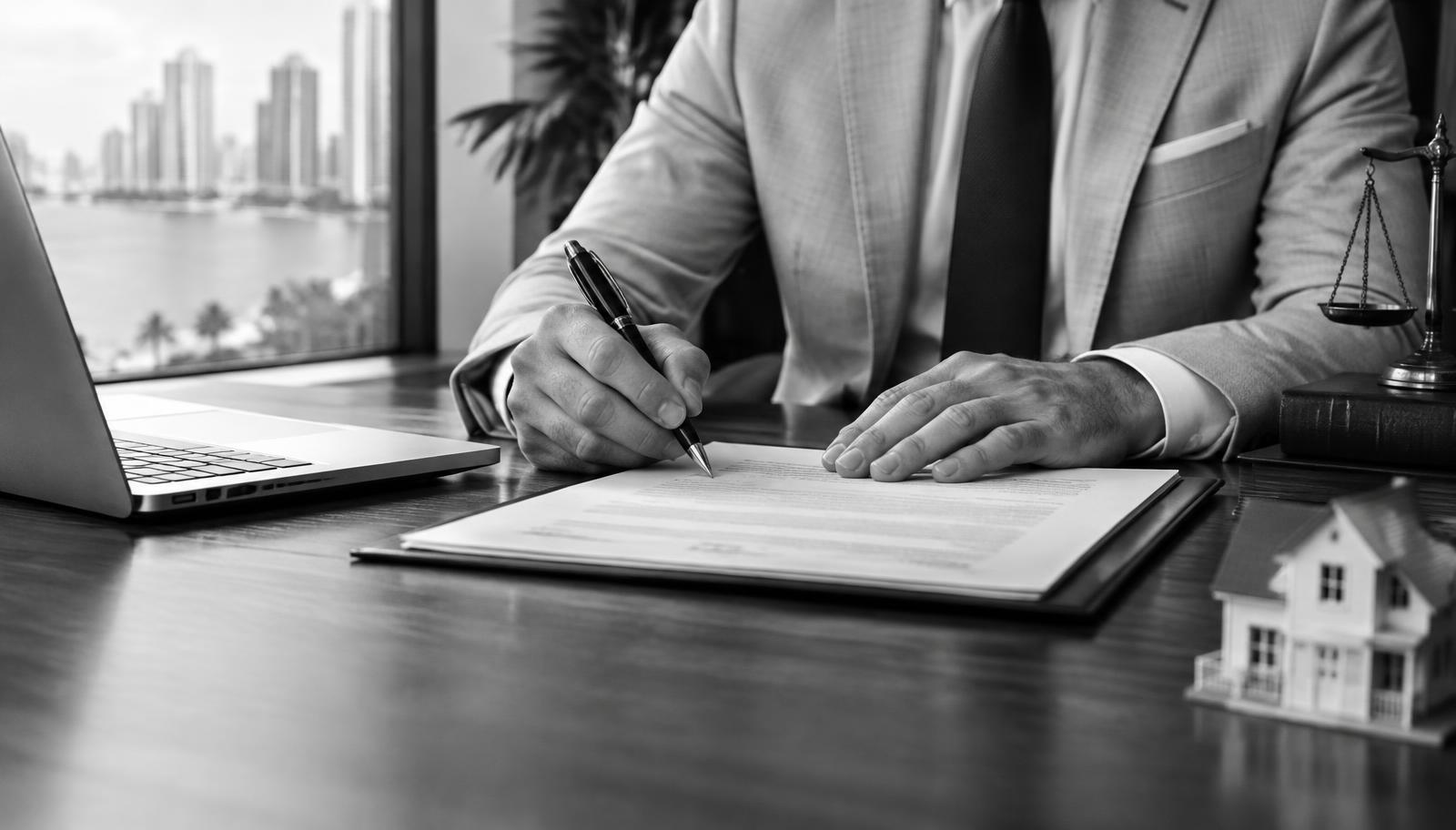 Escritorio con documentos legales